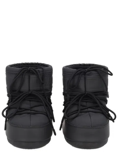 Moon Boot Black Polyurethane Boots In Black