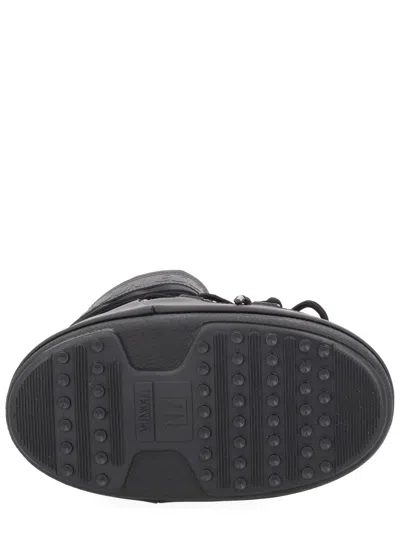 Moon Boot Black Polyurethane Boots In Black