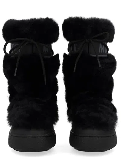 Moon Boot Boot Ltrack High Fauxfur In Black