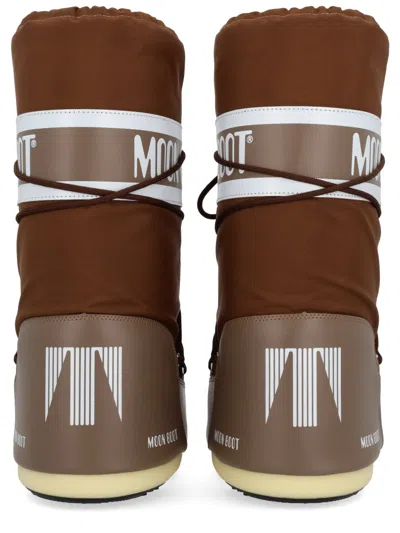 Moon Boot Brown Nylon And Synthetic Leather Icon Boots