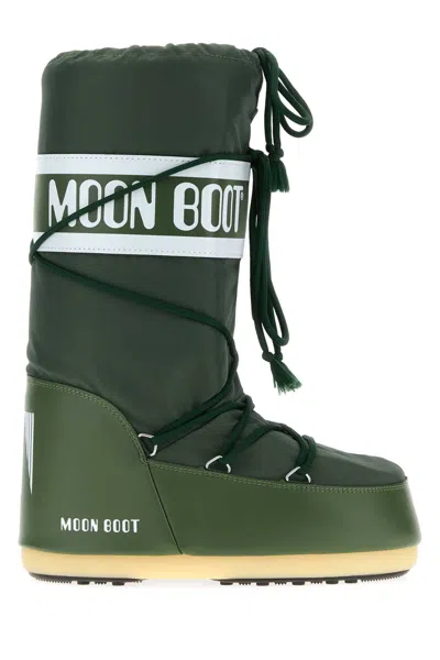 Moon Boot Icon Lace-up Padded Boots In Green