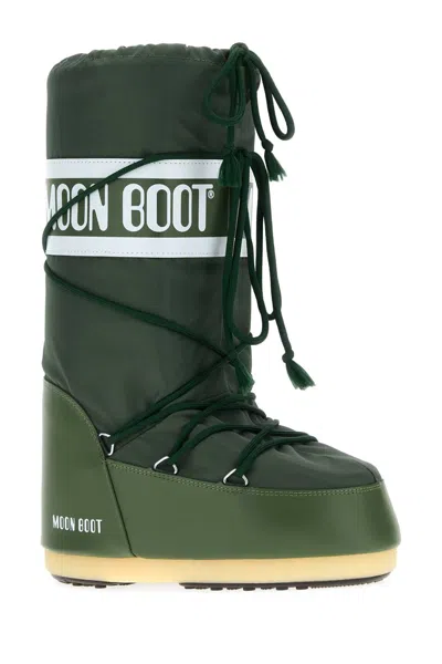 Moon Boot Icon Lace-up Padded Boots In Green