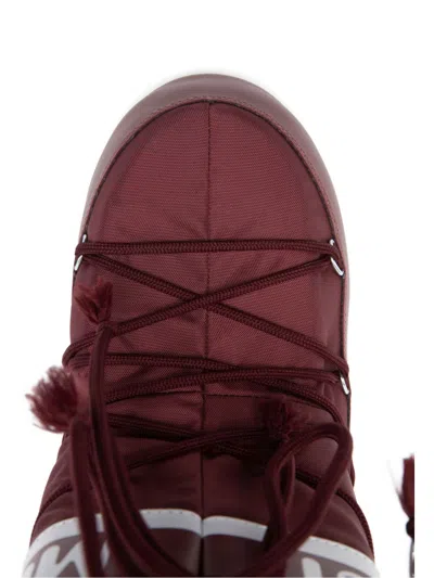 Moon Boot Icon Padded Nylon Mid-calf Snow Boots In Burgundy