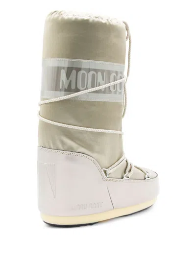 Moon Boot Moonboot Metallic Boots With Lace-up Design In Green