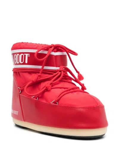 Moon Boot Round-toed Ankle Boots In Red