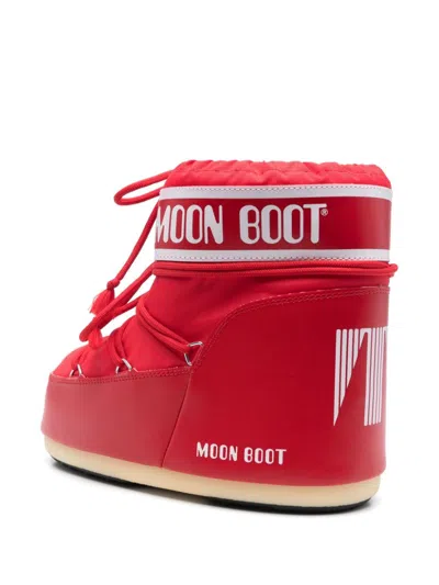 Moon Boot Round-toed Ankle Boots In Red