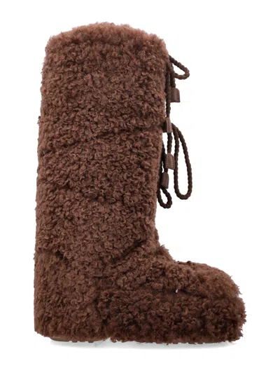 Moon Boot Drawstring Ankle Boots In Brown