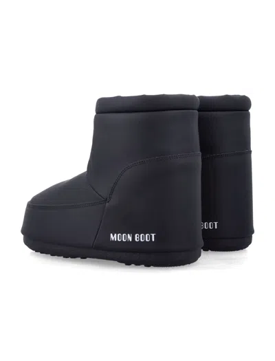 Moon Boot No Lace Black Rubber Boots In Black