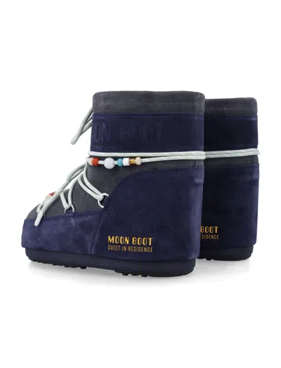 Moon Boot X Guest In Residence Icon Low Suede Beads Boots In Multi