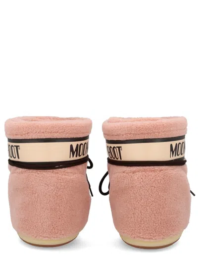 Moon Boot Icon Low Fleece Pink Snow Boot In Pink
