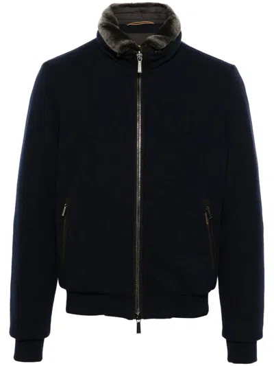 Moorer Bellati Bomber Jacket In Blue