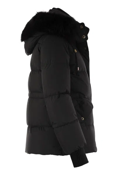 Moorer Quilted Jacket With Removable Fur Hood In Multi