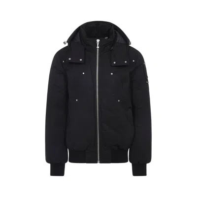 Moose Knuckles Original Ballistic Bomber With Removable Shearling In Black