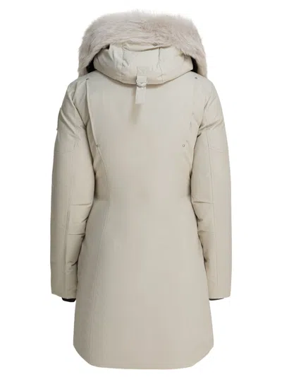 Moose Knuckles White Recycled Polyester Down Jacket In Neutral