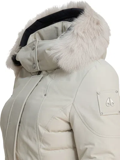 Moose Knuckles White Recycled Polyester Down Jacket In Neutral