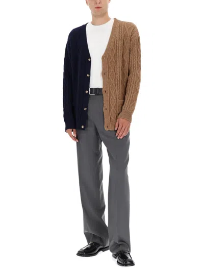 Moschino Couture Bicolor Caridigan In Brown