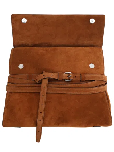 Moschino Couture Brown Leather Shoulder Bag In Brown