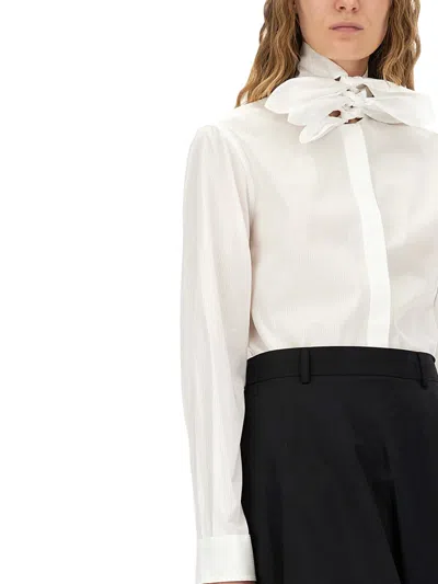 Moschino Couture Cotton Poplin Jacquard Shirt In White