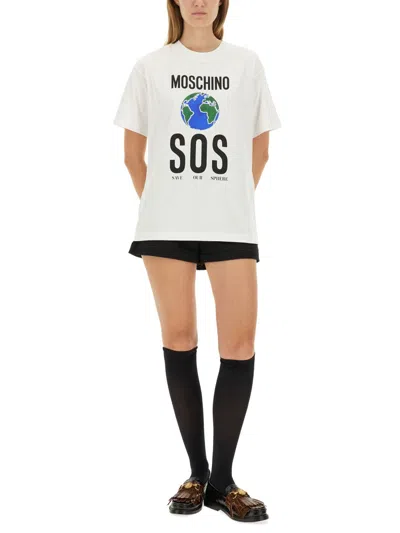 Moschino Couture Tshirt With Print In White