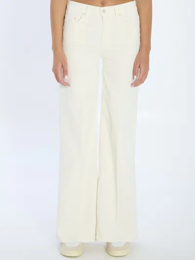 Mother The Twister Sneak Denim Jeans In White