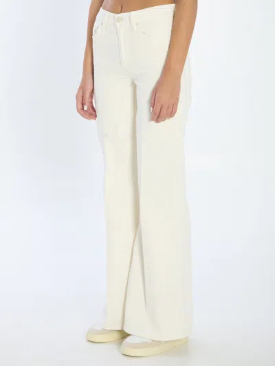 Mother The Twister Sneak Denim Jeans In White