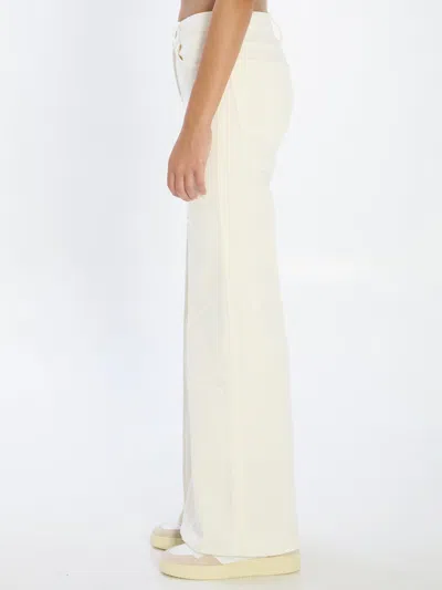 Mother The Twister Sneak Denim Jeans In White