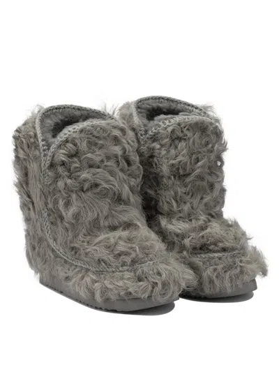Mou Eskimo 18 Checkiang Fur Boots In Gray