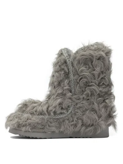 Mou Eskimo 18 Checkiang Fur Boots In Gray