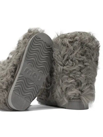 Mou Eskimo 18 Checkiang Fur Boots In Gray