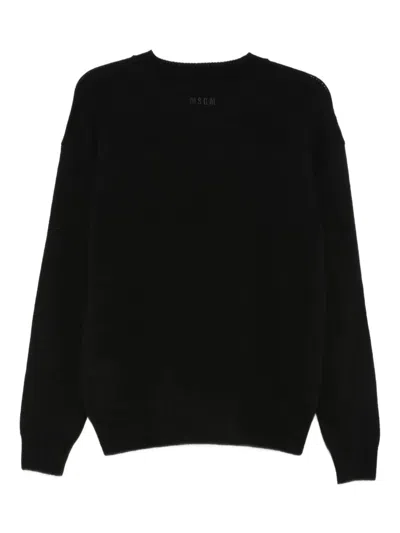Msgm Creneck Pullover In Black