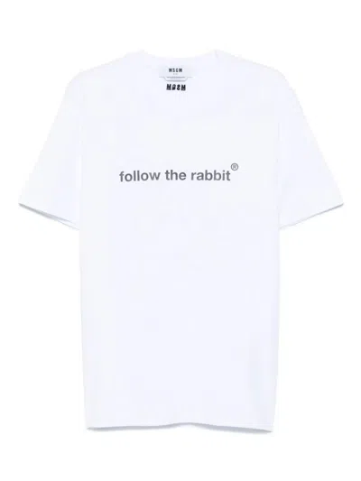 Msgm Follow The Rabbit T-shirt In Multi