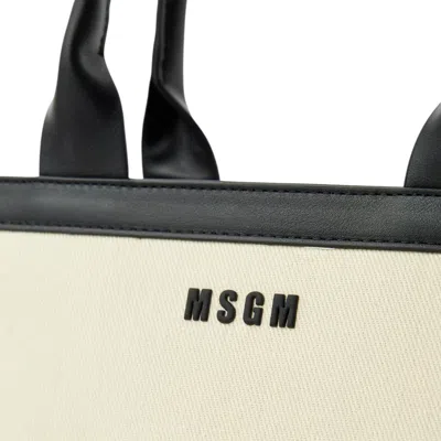 Msgm White Polyester Bag In Multi