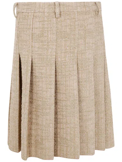 N°21 Pleated Skirt In Neutral