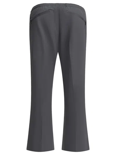 Needles Boot-cut Twill Pants And Elastic Waistband In Gray