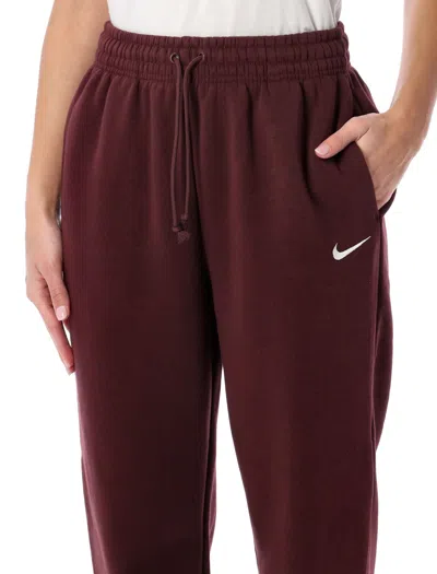 Nike Phoenix Fleece High Waist Sweatpants In Burgundy