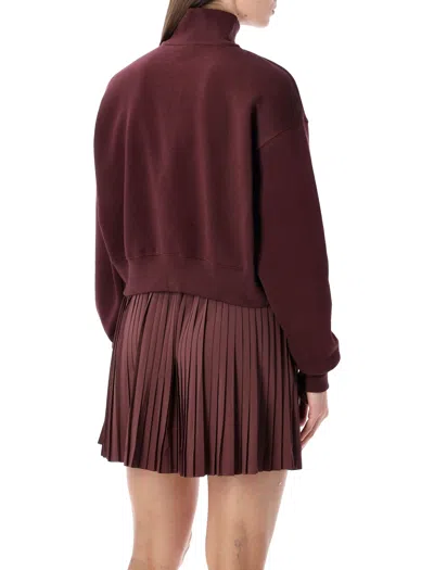 Nike Zip-up Logo Sweatshirt In Burgundy