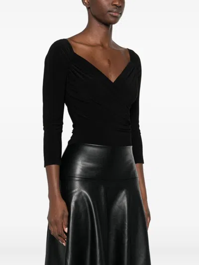 Norma Kamali Off Shoulder Bodysuit In Black