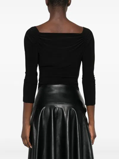 Norma Kamali Off Shoulder Bodysuit In Black