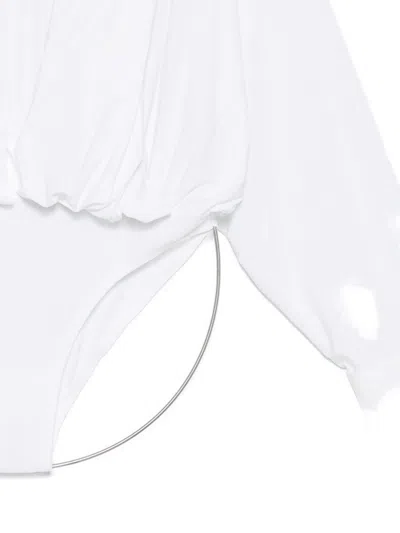 Norma Kamali Oversized Hooded Bodysuit In White