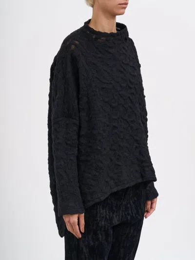 Nostrasantissima Wool Openwork  Sweater In Black