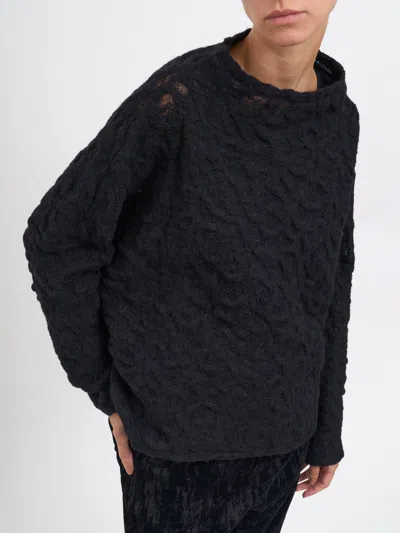 Nostrasantissima Wool Openwork  Sweater In Black