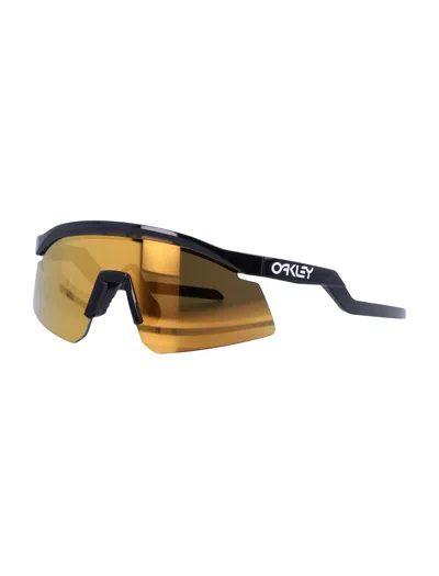 Oakley Hydra Wraparound Black Sunglasses In Black