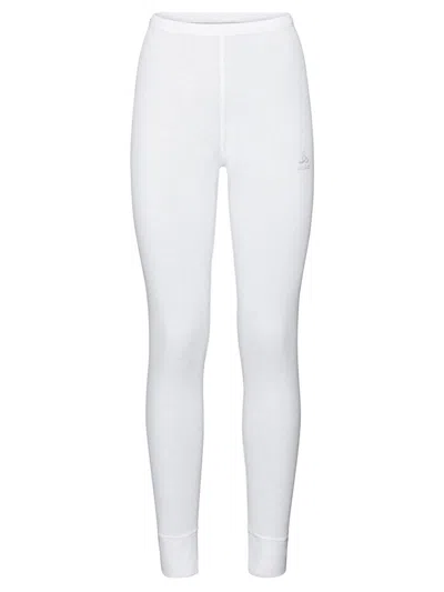 Odlo White Polyester Long Pants In White