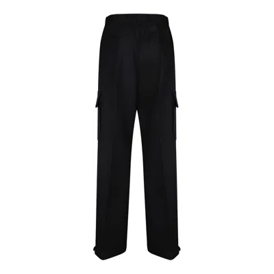 Off-white Black Polye-cotton Trousers In Black