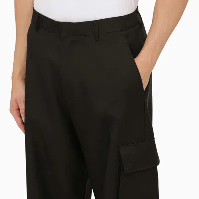 Off-white Black Polye-cotton Trousers In Black