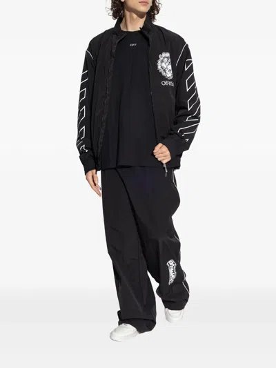 Off-white Black Nylon Track Pant In Black