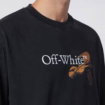 Off-white Washed Black Cupid Arrow Skate Logo T-shirt