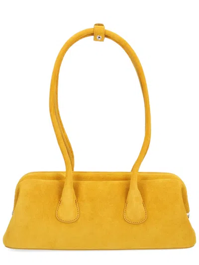 Osoi Brown Cow Leather Shoulder Bag In Yellow