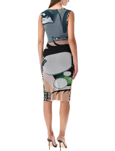 Ottolinger Julien Ceccaldi Printed Bodycon Midi Dress In Multi