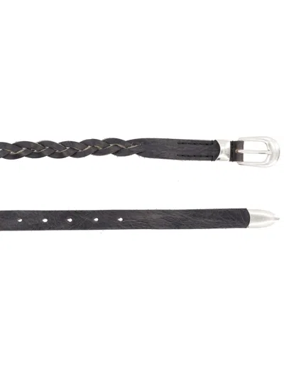 Our Legacy Black Bovine Leather Belt In Black